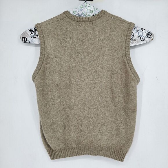 Native World Vest Mens XL New Zealand Possum Merino Wool Tan Pullover FLAW - Picture 4 of 11